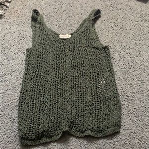 Green knitted shirt